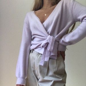 Lavender ballet wrap sweater